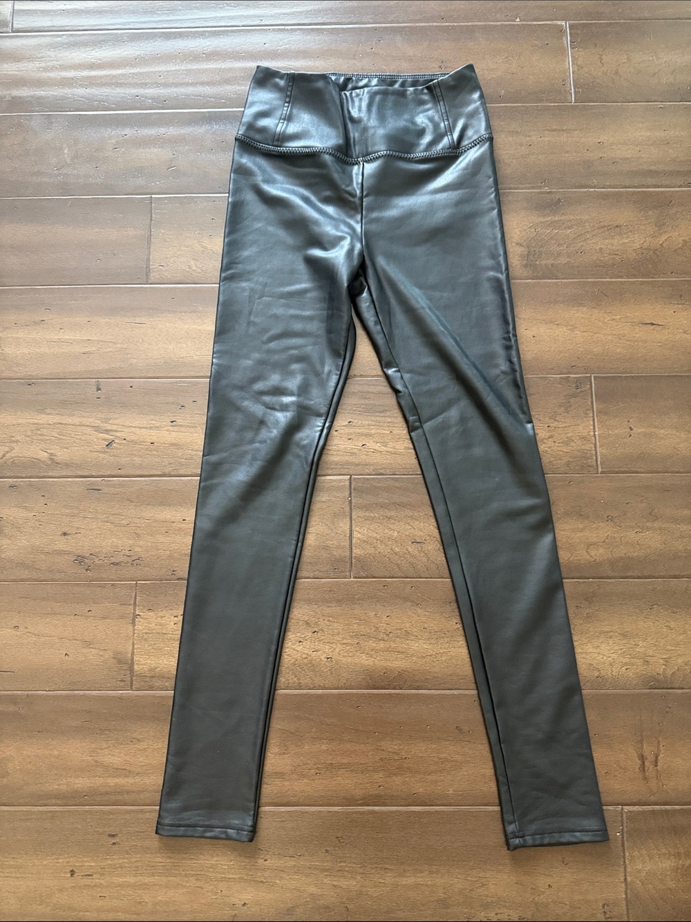 Black Faux Leather Leggings - High Waist 7 for all mankind like new